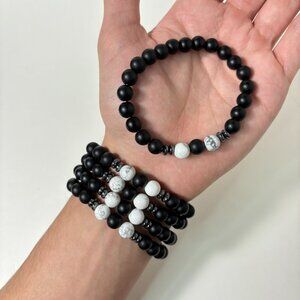 4 Pack Black Obsidian Stretch Bracelet – Natural Healing Protective Crystal